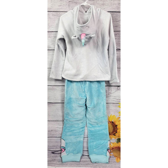 Justice Unicorn Fleece Hooded Pajamas Girls Size‎ 14 - Picture 9 of 9